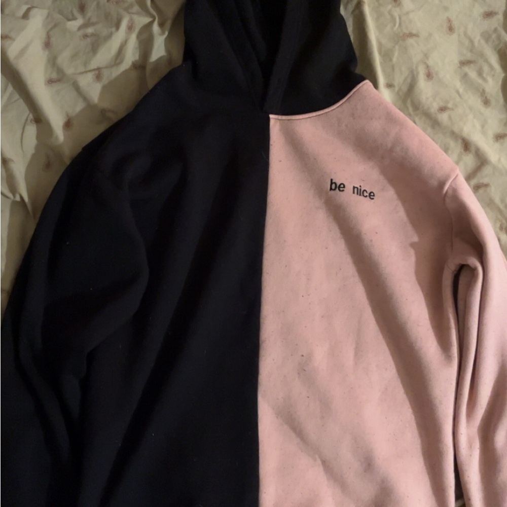 Be Nice Black and Pink Hoodie